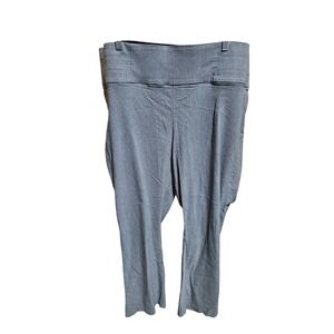 Gray Cropped Wide Leg Plus Size Pants Comfort Casual Career 24W‎